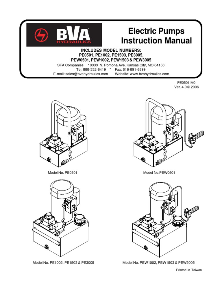 BVA PE PEW Series Manual | PDF | Valve | Pump