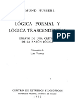 Husserl Logica Formal y Logica Trascendental