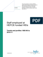 Staff Employed at HEFCE-funded HEIs Trends and Profiles 1995-96 to 2010-11 