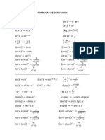 Formulas de Derivacion