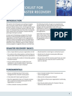 Checklist For Disaster Recovery