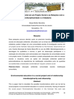 A Educação Ambiental Em Um Projeto Social e as Relações Com A