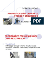 Octava Unidad - Propiedades Del Concreto Fresco y Endurecido