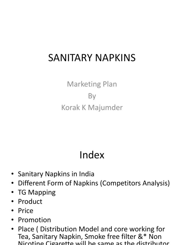 Sanitary Napkins PDF Business Marketing