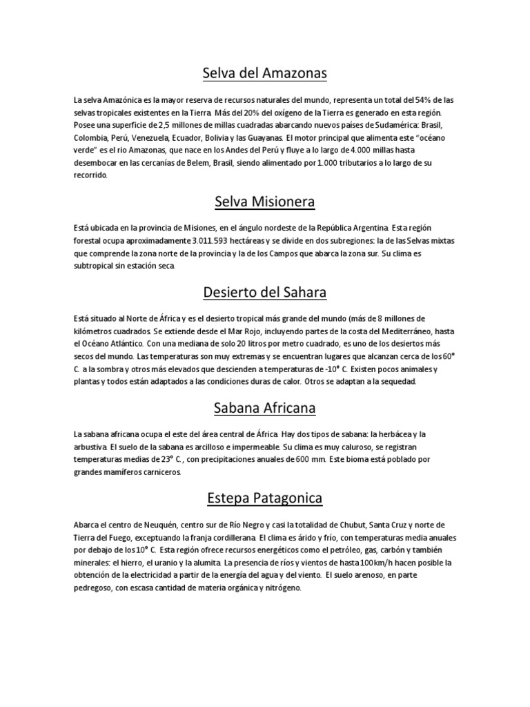 Selva Del Amazonas | PDF | Selva | Antártida