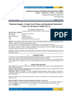 Random Supply, Costant Lead Times and Quadratic Backorder Costs. For Inventory Model (M, T)