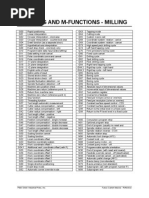 G-Codes and M-Functions - Milling