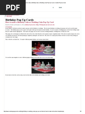 How to Make a Birthday Cake or Wedding Cake Pop-Up Card _ Creative Pop Up Cards