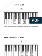 Major Chords: C, F, and G