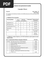 Design of Question Paper: Geography (Theory)