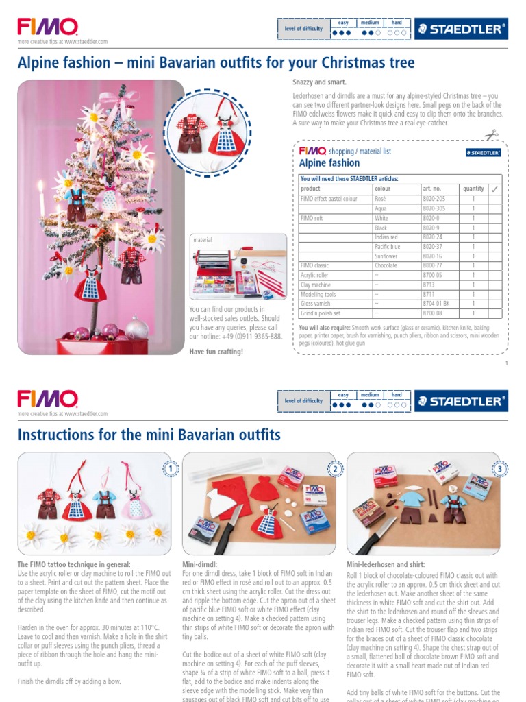 FIMO Mini Bavarian Outfits For Christmas | PDF | Shirt | Clothing