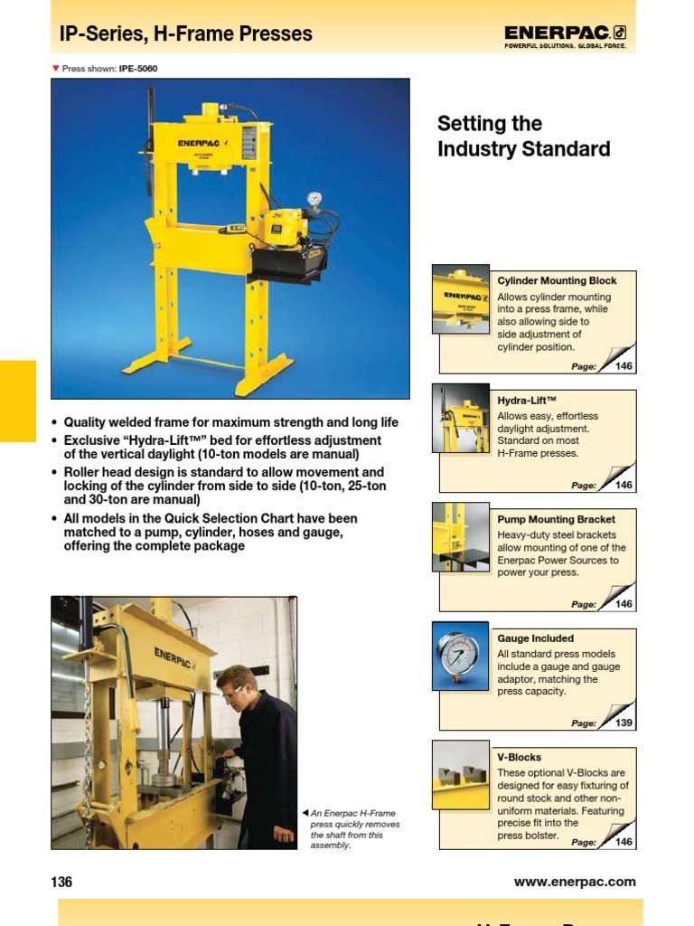 Enerpac IP Series Catalog Machines Mechanical Engineering