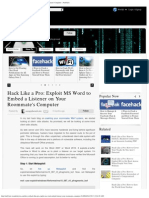 Hack Like a Pro_ Exploit MS Word to Embed a Listener on Your Roommate's Computer