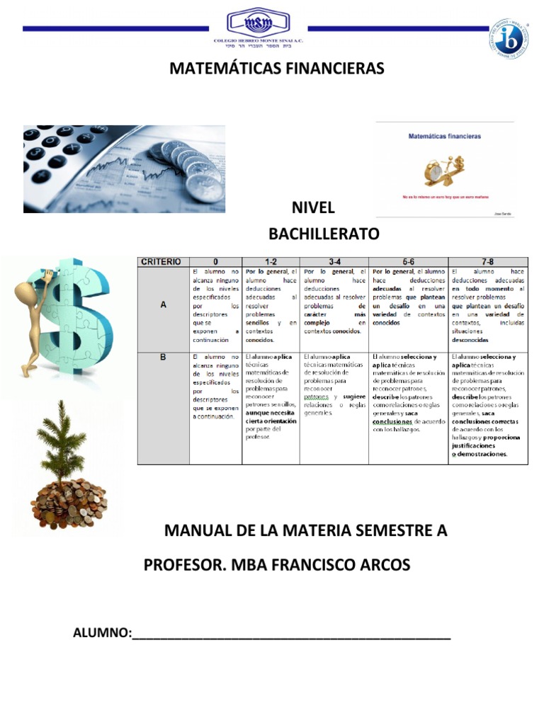 Portadas para Matemáticas Financieras | PDF | Finanzas Matemáticas ...
