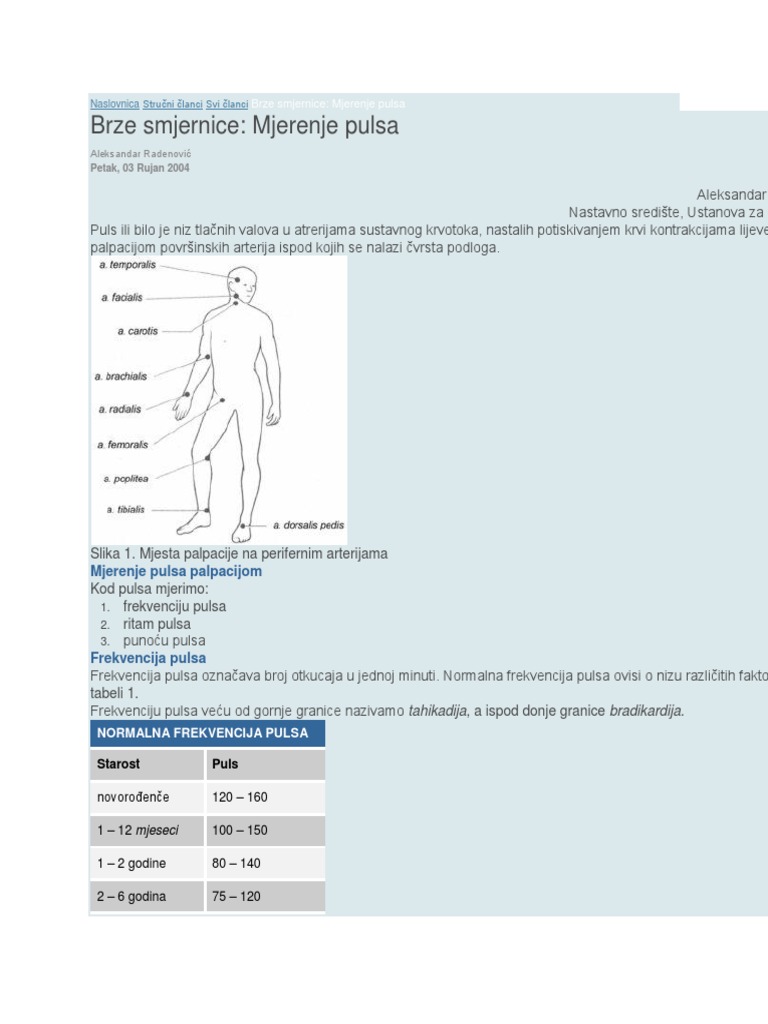 Mjerenje Pulsa | PDF
