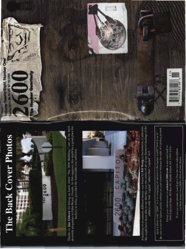 2600 Magazine Volume 28 Number 1 Spring 2011 Password Telecommunications