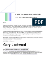 Gary Lockwood: A Brief Note About These Sessionpaks