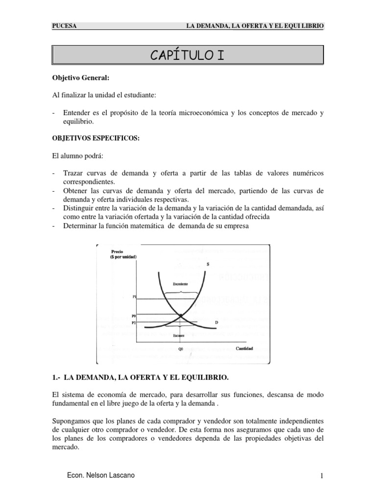 Demanda, Oferta y Equilibrio Económico | PDF | Curva de demanda ...