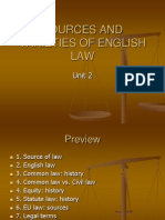 Sources and Varieties of English LAW: Unit 2