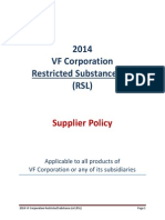 2014 VF Corporation Restricted Substance List (RSL) : Supplier Policy