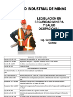 Legislación en Seguridad Minera y Salud Ocupacional