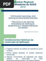 Tipificação Nacional de Serviços Socioassistenciais e Protocolo de Gestão