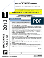 sistema-Anexos-Prefeitura Municipal de Limoeiro de Anadia - 2013-Prova - Cargos Diversos - Nivel Fundamental Incompleto - Tipo 1 PDF