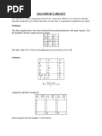 Analysis of Variance