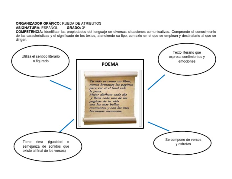 Ejemplo de Organizador Grafico Rueda de Atributos