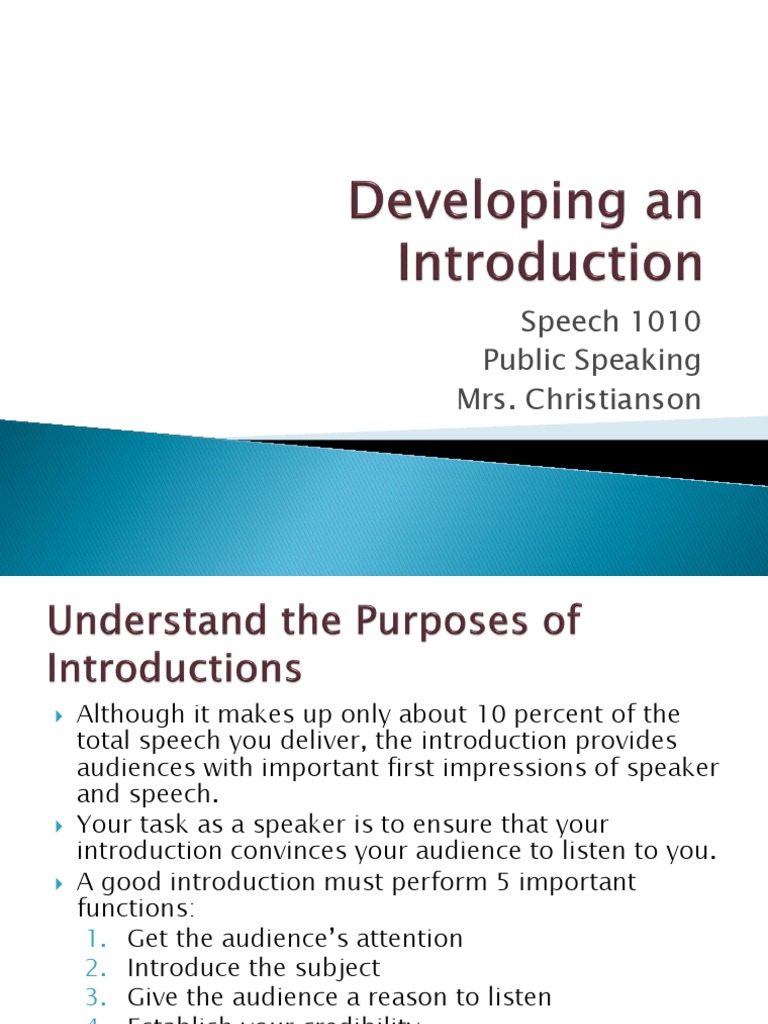 1 8 Developing An Introduction | PDF | Public Speaking | Cognition