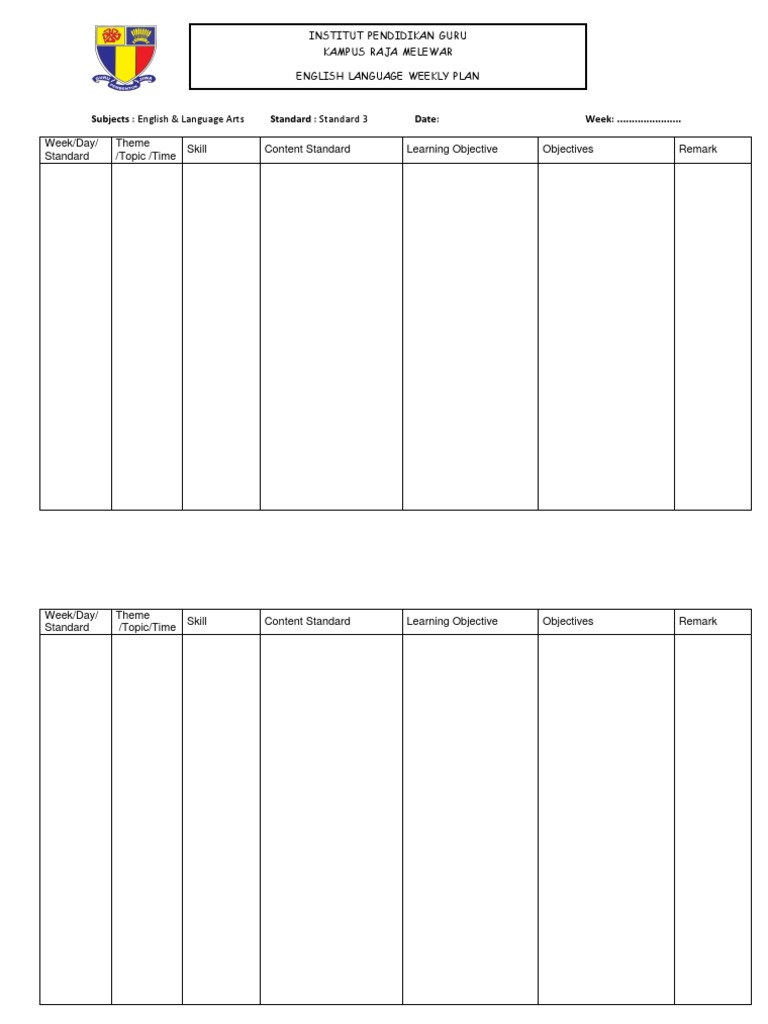 Format Weekly Plan KSSR | PDF | Foreign Language Studies | Art
