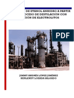 Obtencion de Etanol Anhidro A Partir de Un Proceso de Destilacion Con Adicion de Electrolitos