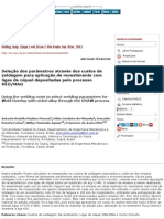 Soldagem & Inspeção - Using the Welding Costs to Select Welding Parameters for Weld Overlay With Nickel Alloy Through the GMAW Process