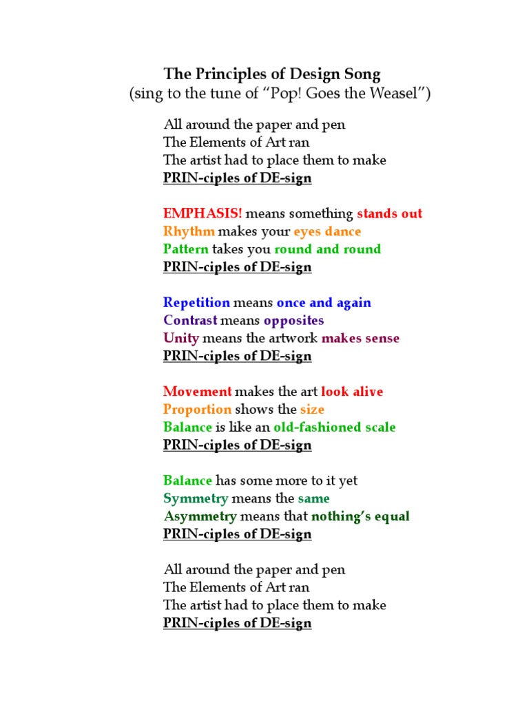 Principles of Design Song Lyrics | PDF | Poetry