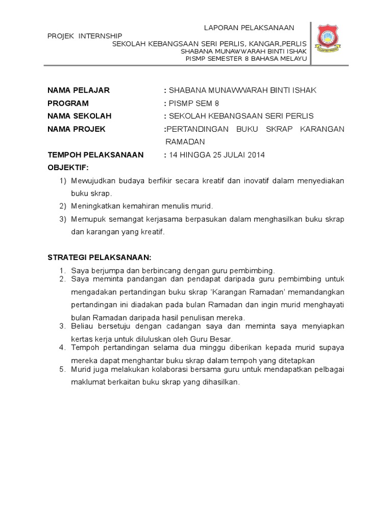 Laporan Internship Buku Skrap Pdf