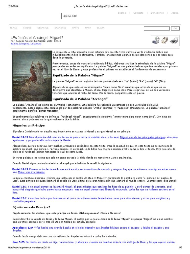 ¿Es Jesús El Arcángel Miguel | PDF | Miguel (Arcángel) | Arcángel