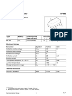 PNP Silicon RF Transistor BF 660: Type Ordering Code (Tape and Reel) Marking Package Pin Configuration 1 2 3