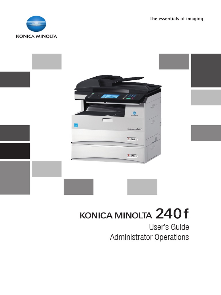Konica Minolta 240f Ug Administrator Operations en 110 Download