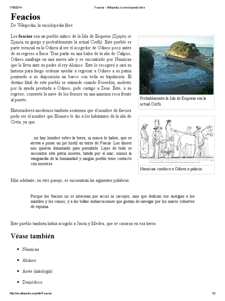 Feacios Wikipedia, La Enciclopedia Libre Odiseo Odisea