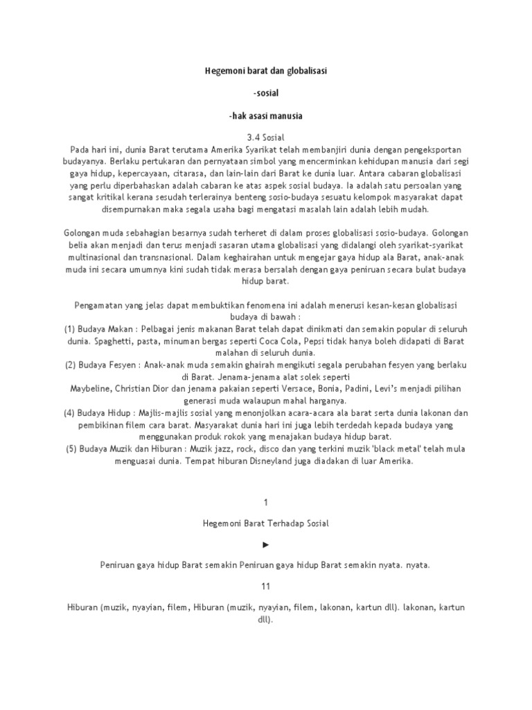 Hegemoni Barat Dan Globalisasi Pdf