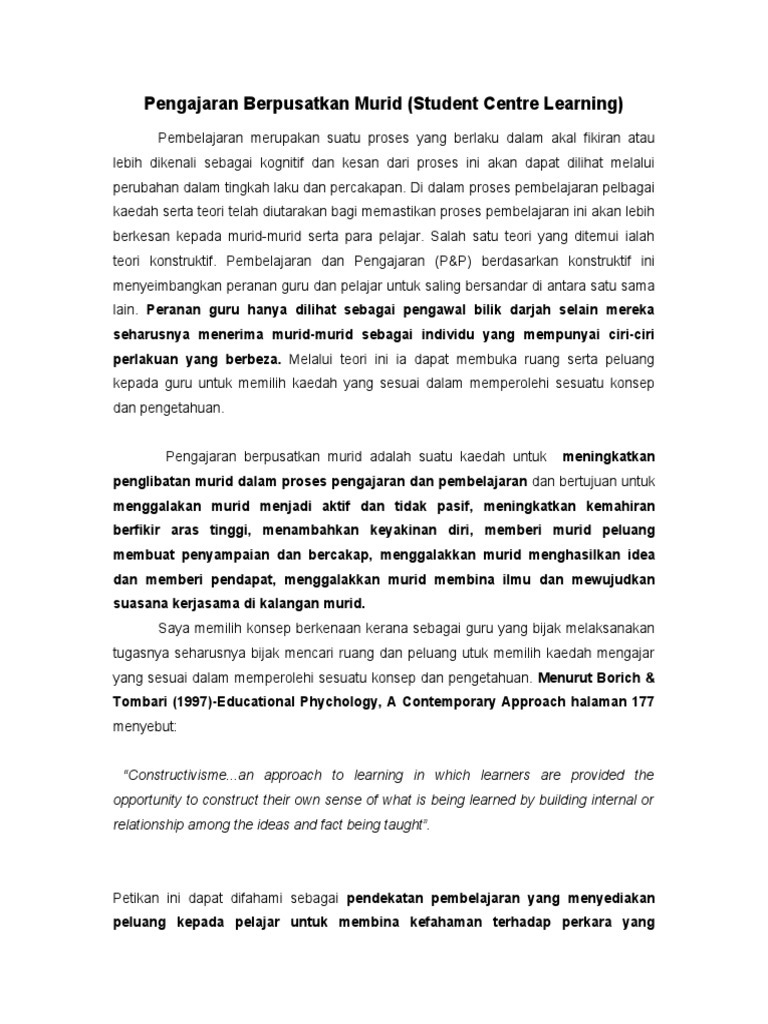 Pengajaran Berpusatkan Murid Pengajaran Berpusatkan Murid