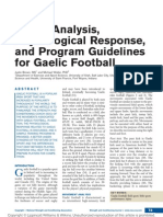 Needs Analysis, Physiological Response, and Program Guidelines For Gaelic Football