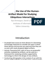 Exploring the Use of the Human-Artifact Model for Studying Ubiquitous Interactions