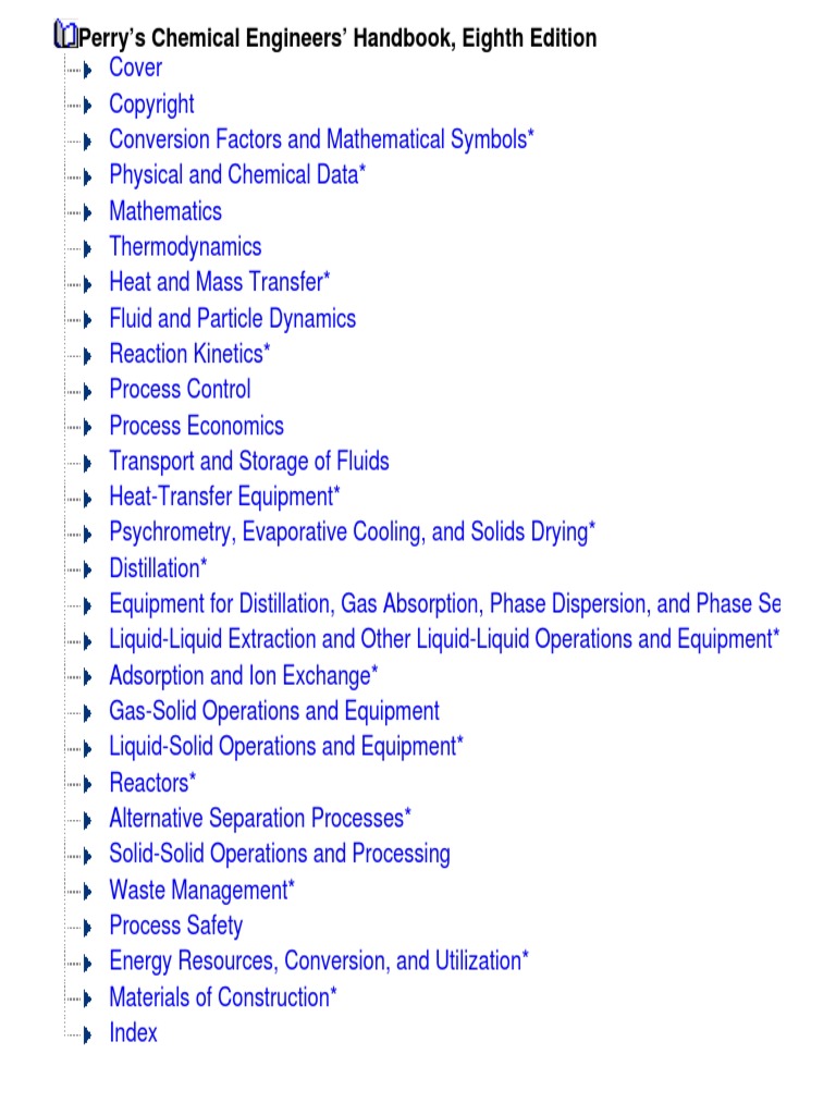 Perry's Chemical Engineers' Handbook, Eighth Edition | PDF
