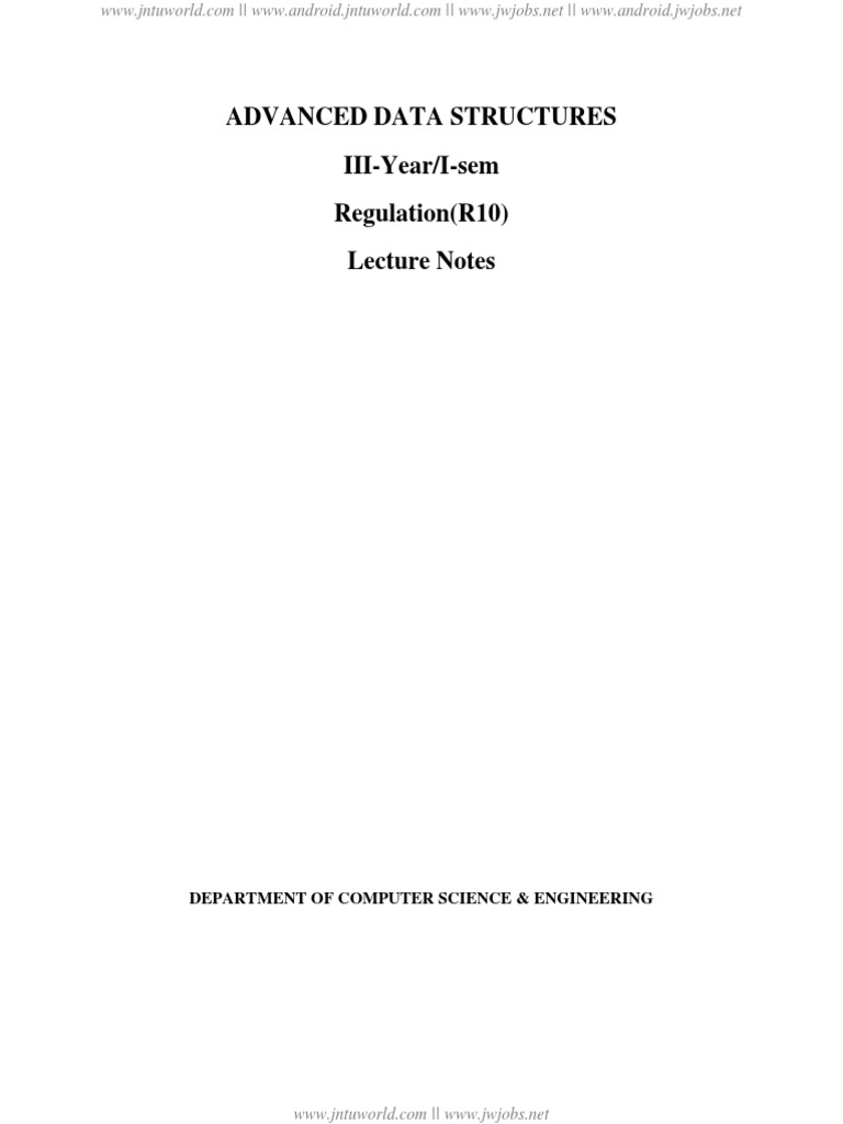Advanced Data Structures Notes | PDF | Algorithms | Teaching Mathematics