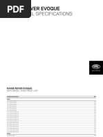 Evoque Specification 2013