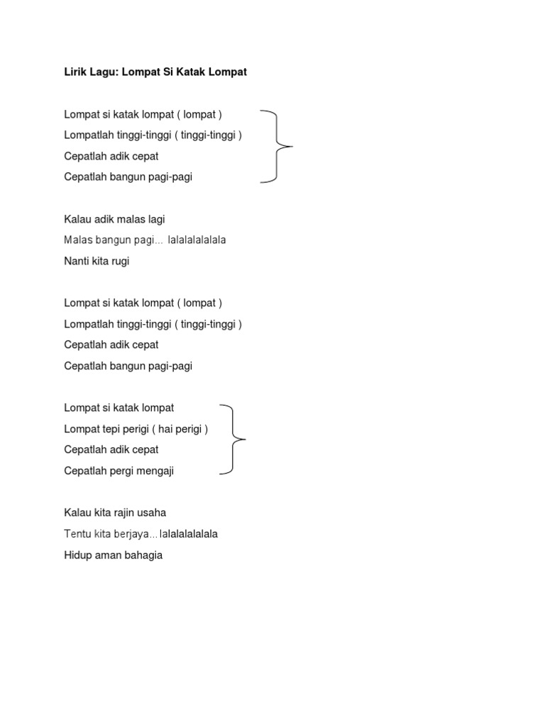 Lirik Lagu Katak Si Katak Lompat Pdf