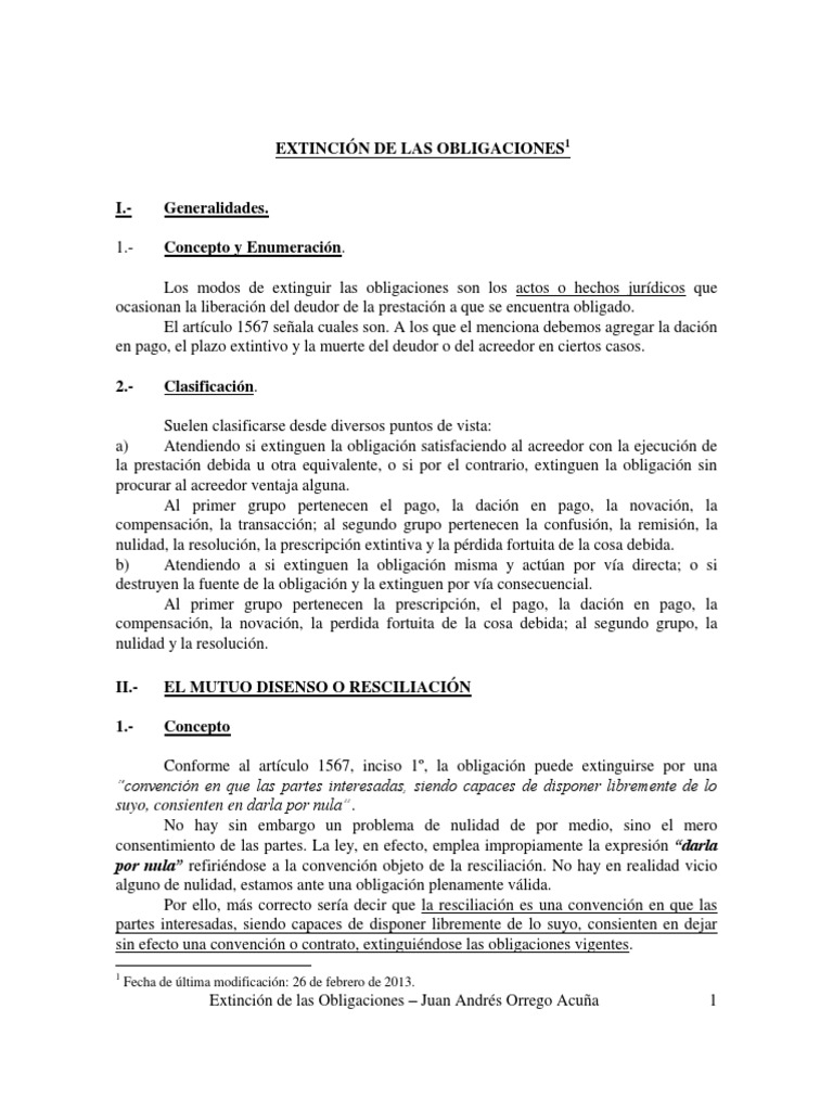 Extinción de Obligaciones: Conceptos Clave | PDF | Pagos | Subrogación