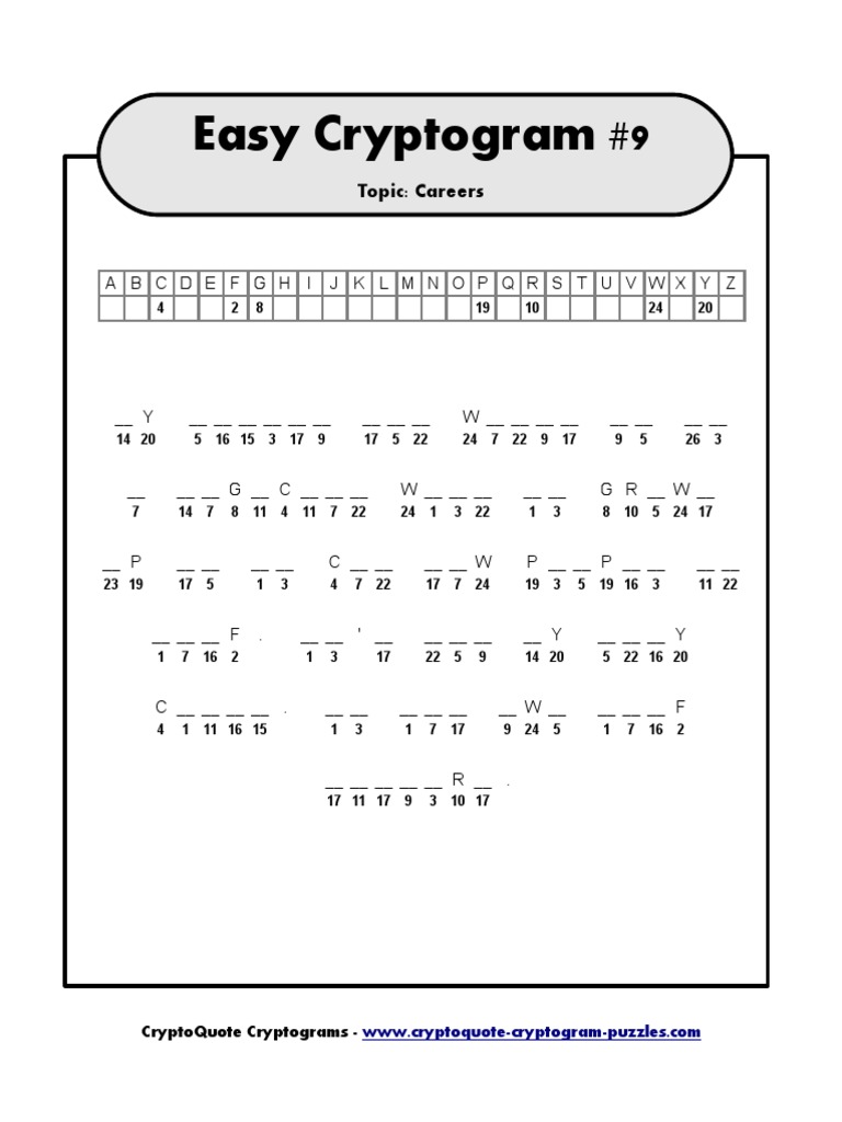 Easy cryptogram | pdf