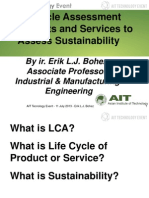 Life Cycle Assessment of Products and Services to Assess Sustainability - Erik Bohez
